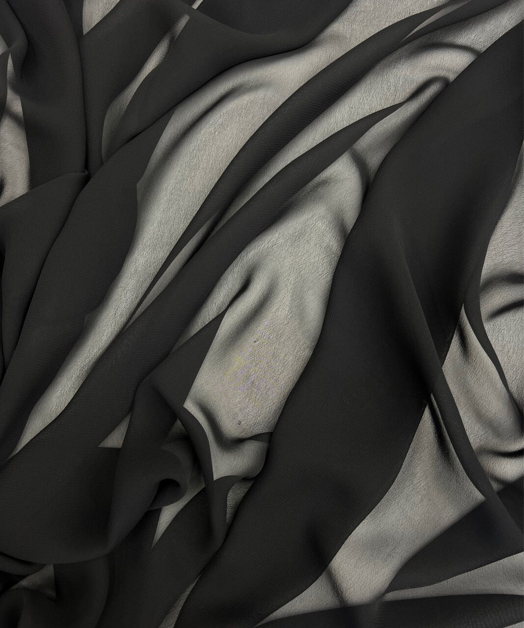 Black Matte Chiffon Fabric by the Yard, 58" Wide Lightweight Sheer Draping Fabric for Chuppah, Wedding Arch, Table Runner